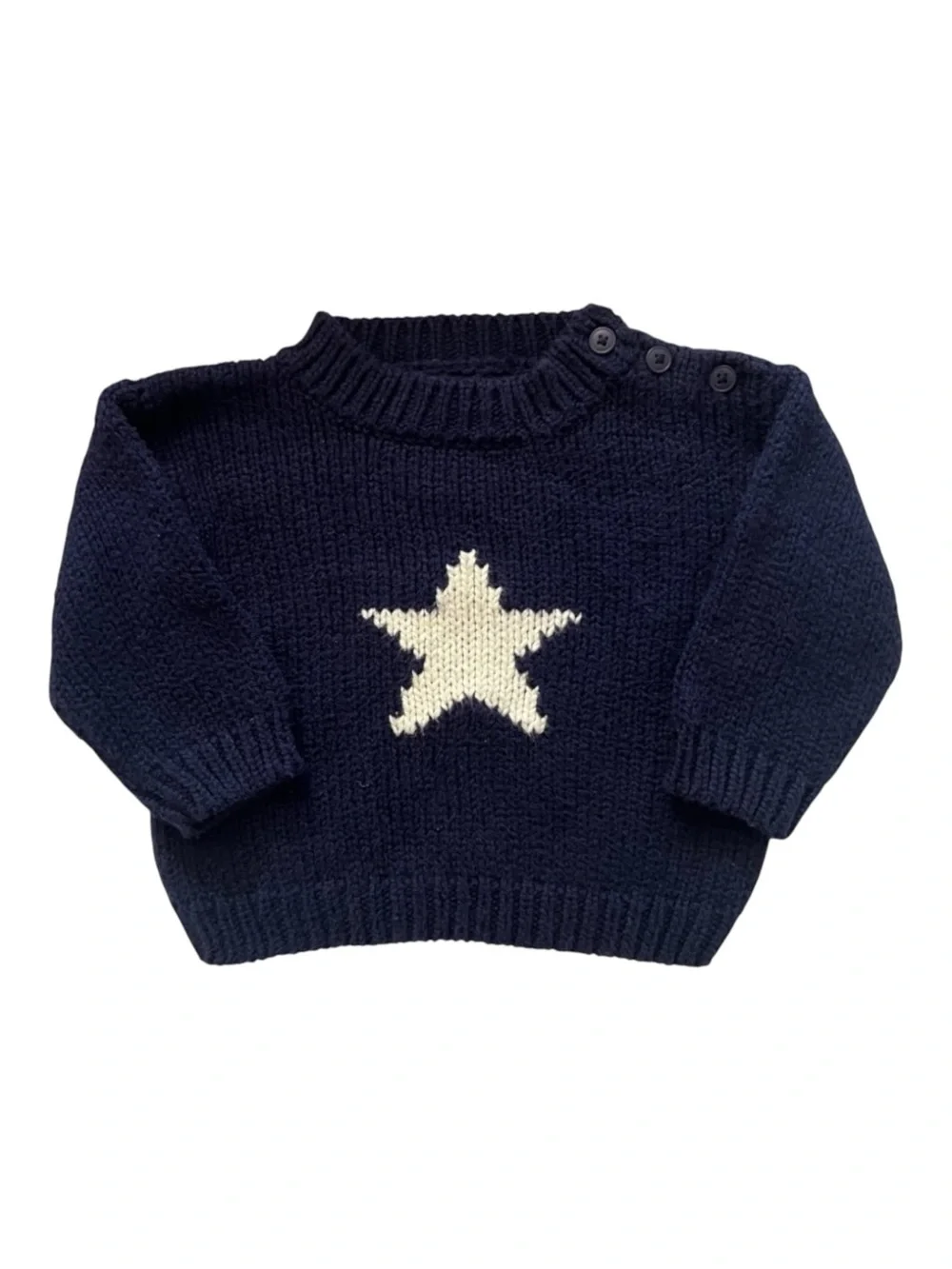 Vintage 90s Baby Boy Navy Blue Nautical Sweater
